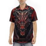 Men's Polo Shirt Dragon with Red Eyes