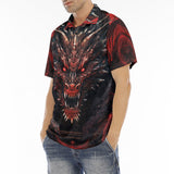 Men's Polo Shirt Dragon with Red Eyes