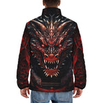 Down-Padded Puffer Jacket Dragon with Red Eyes