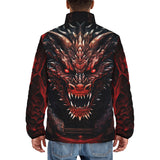 Down-Padded Puffer Jacket Dragon with Red Eyes
