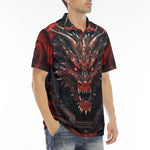 Men's Polo Shirt Dragon with Red Eyes