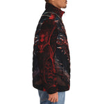 Down-Padded Puffer Jacket Dragon with Red Eyes