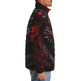 Down-Padded Puffer Jacket Dragon with Red Eyes
