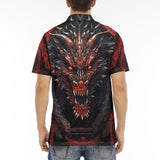 Men's Polo Shirt Dragon with Red Eyes