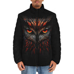 Down-Padded Puffer Jacket Black Red Owl Head
