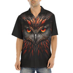 Hawaiian Shirt Black Red Owl Head