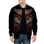 Bomber Jacket Black Red Owl Head