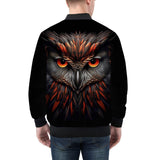 Bomber Jacket Black Red Owl Head