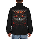 Down-Padded Puffer Jacket Black Red Owl Head