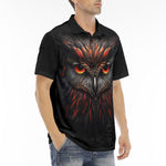 Men's Polo Shirt Black Red Owl Head