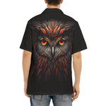 Hawaiian Shirt Black Red Owl Head