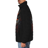 Down-Padded Puffer Jacket Black Red Owl Head