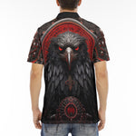 Men's Polo Shirt Raven Black and Red Metal Art