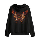 Men's Zip Up Hoodie Fire Butterfly