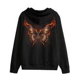 Men's Zip Up Hoodie Fire Butterfly