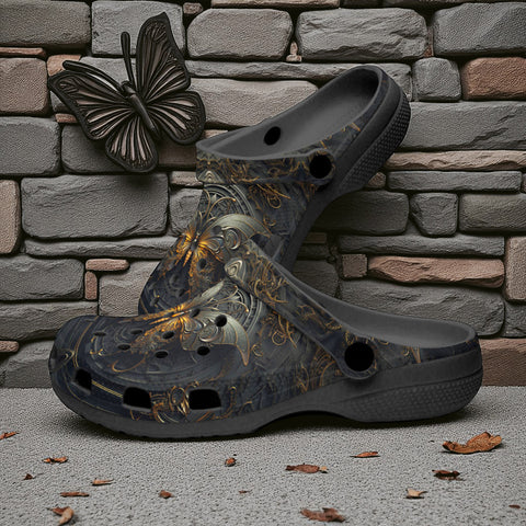 Classic Clogs Gothic Metal Butterfly