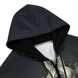 Men's Zip Up Hoodie Skull with Cross