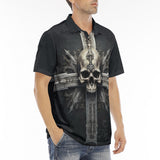 Men's Polo Shirt Skull with Cross