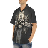 Hawaiian Shirt Skull with Cross