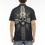 Men's Polo Shirt Skull with Cross