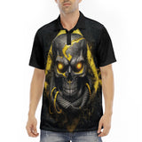 Men's Polo Shirt Skull with Snake