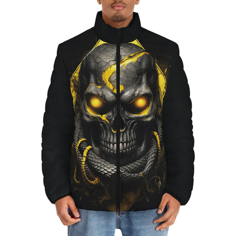 Down-Padded Puffer Jacket Skull with Snake