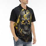 Men's Polo Shirt Skull with Snake