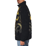 Down-Padded Puffer Jacket Golden Skull with Snake