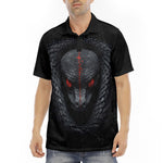 Men's Polo Shirt Snake with Red Eyes