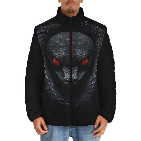 Down-Padded Puffer Jacket Snake with Red Eyes