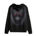 Men's Zip Up Hoodie Snake with Red Eyes