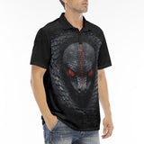 Men's Polo Shirt Snake with Red Eyes