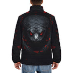 Down-Padded Puffer Jacket Black and Red Snake