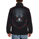 Down-Padded Puffer Jacket Black and Red Snake