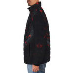 Down-Padded Puffer Jacket Black and Red Snake