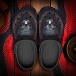 Classic Clogs Black and Red Snake