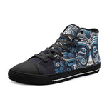 High-Top Canvas Shoes Tribal Aztec Mask Artwork