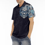 Men's Polo Shirt Tribal Aztec Mask Artwork