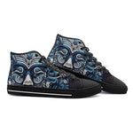 High-Top Canvas Shoes Tribal Aztec Mask Artwork
