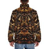 Down-Padded Puffer Jacket Bronze Ornate Pattern