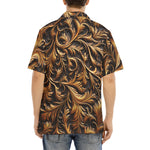 Hawaiian Shirt Bronze Ornate Pattern