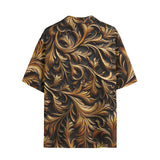 Hawaiian Shirt Bronze Ornate Pattern