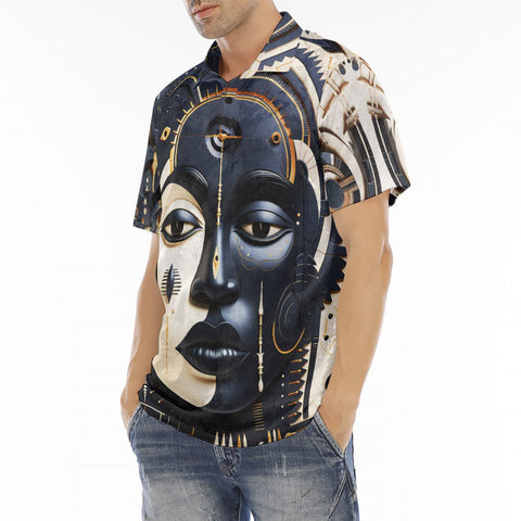 Men's Polo Shirt Traditional African Woman Art