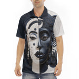 Men's Polo Shirt Dual Colors Woman Face Artwork