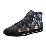 High-Top Canvas Shoes Art of Woman with Stars