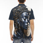 Men's Polo Shirt Art of Woman with Stars