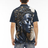 Men's Polo Shirt Art of Woman with Stars