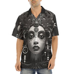 Hawaiian Shirt Black and White Face Art