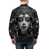 Bomber Jacket Black and White Face Art