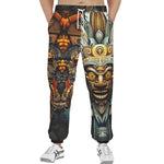 Men's Sweatpants Drawing Aztec Mask Art